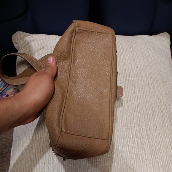 Vintage Guess Y2K Tan Silver Studded Logo Shoulder Purse - Picture 6 of 8